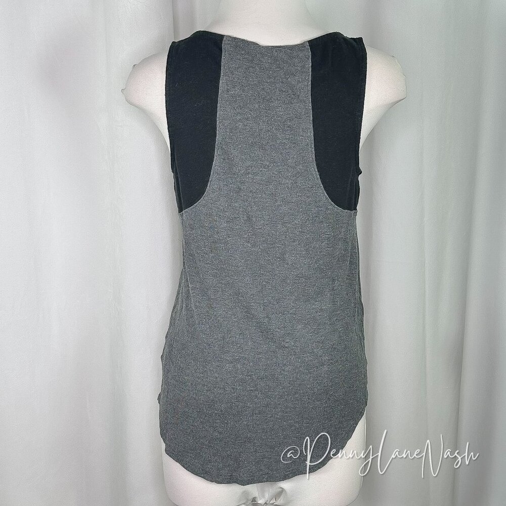 Rock & Republic Colorblock Tank Top Medium M Gray/Black - Picture 6 of 7